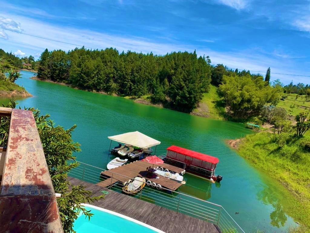 Finca Santa Monica Guatape Privada Lujosa Piscina Jacuzzi Sauna Muelle Represa Jetski Planchon Villa ภายนอก รูปภาพ