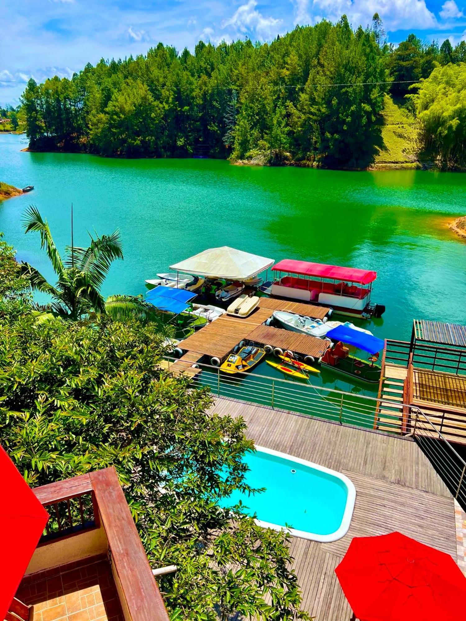 Finca Santa Monica Guatape Privada Lujosa Piscina Jacuzzi Sauna Muelle Represa Jetski Planchon Villa ภายนอก รูปภาพ